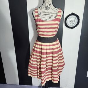 Corey Lynn Calter Striped Dress with Black Waistband